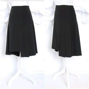 SUSSAN Asymmetric Striped Pleated Skirt 10|L Black